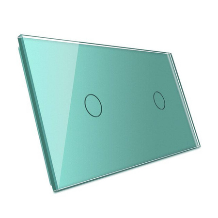 Zielony podwójny panel szklany do włączników (7011-68) Livolo