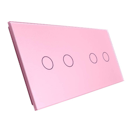 Elegancki podwójny panel szklany w różowym odcieniu (7022-67) Livolo